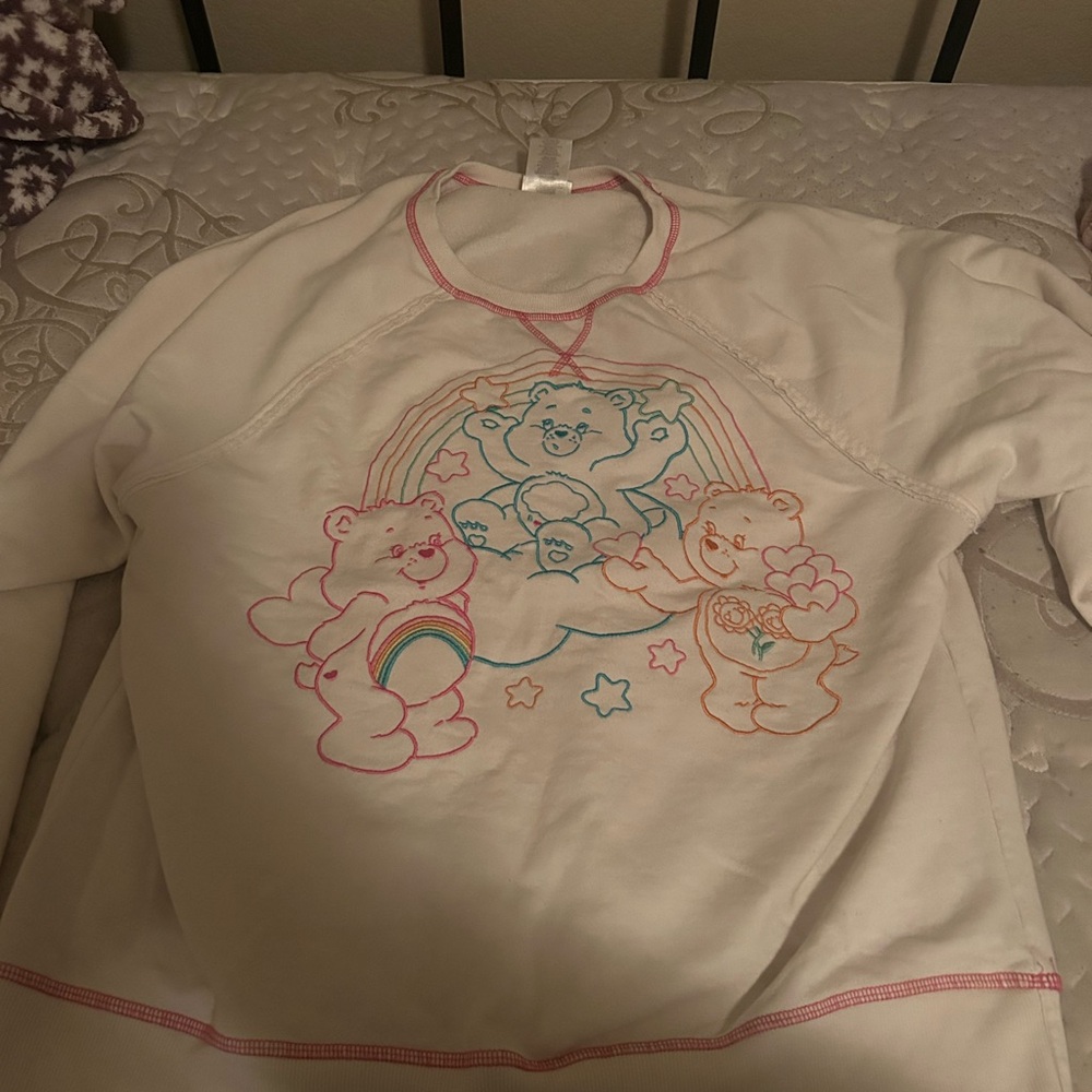 Care Bears Women's Crew Neck Sweater - White with Multicolor Design